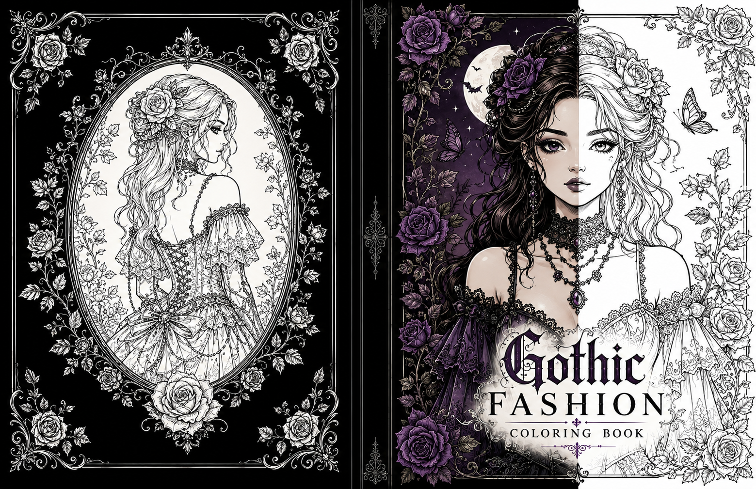 Gothic Fashion Coloring Book