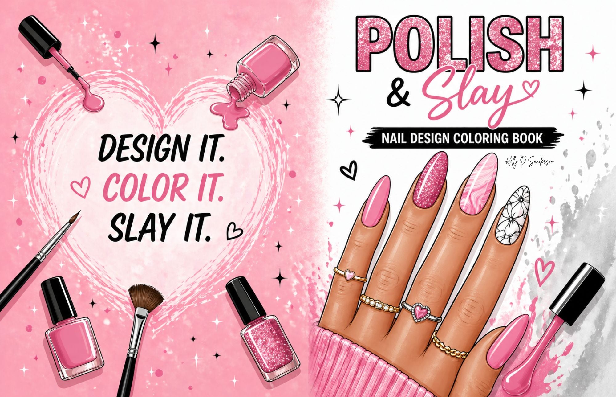 Polish and Slay- Nail Design Coloring Book