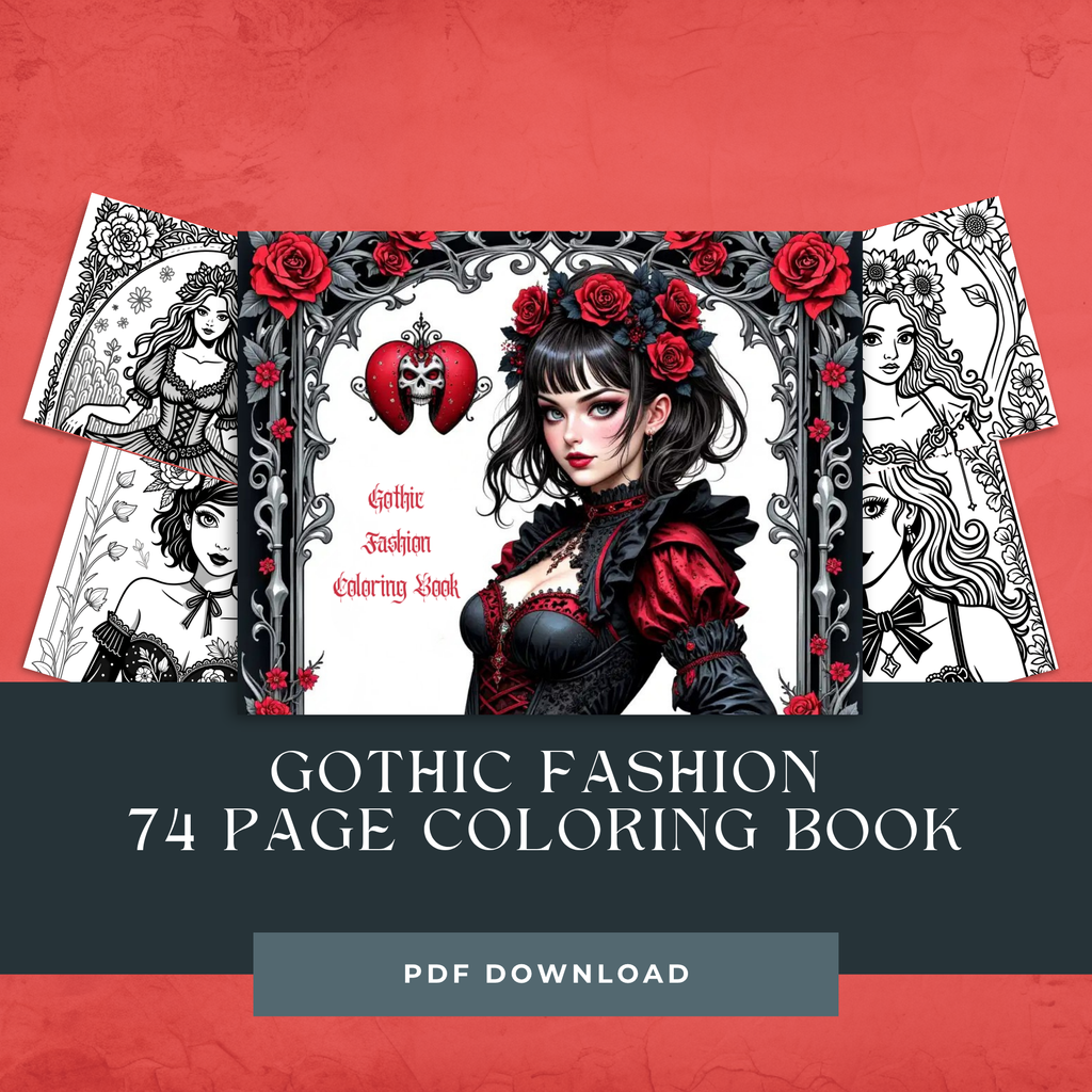 Gothic Fashion Coloring Book