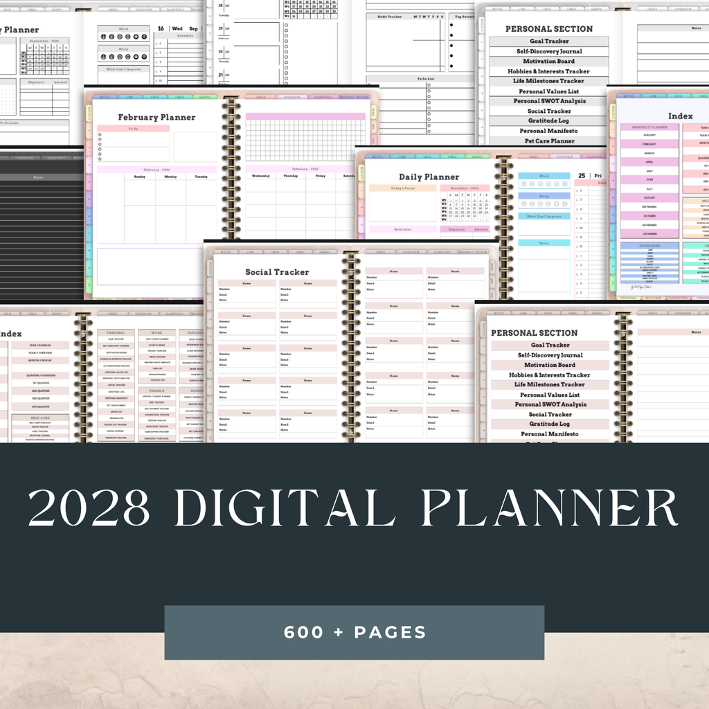 2028 Digital Planner for Apple, Android or Google