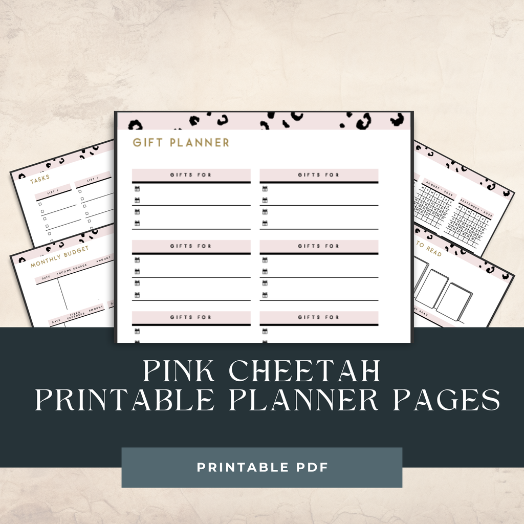 48 Pages Printable Planner -Pink Cheetah