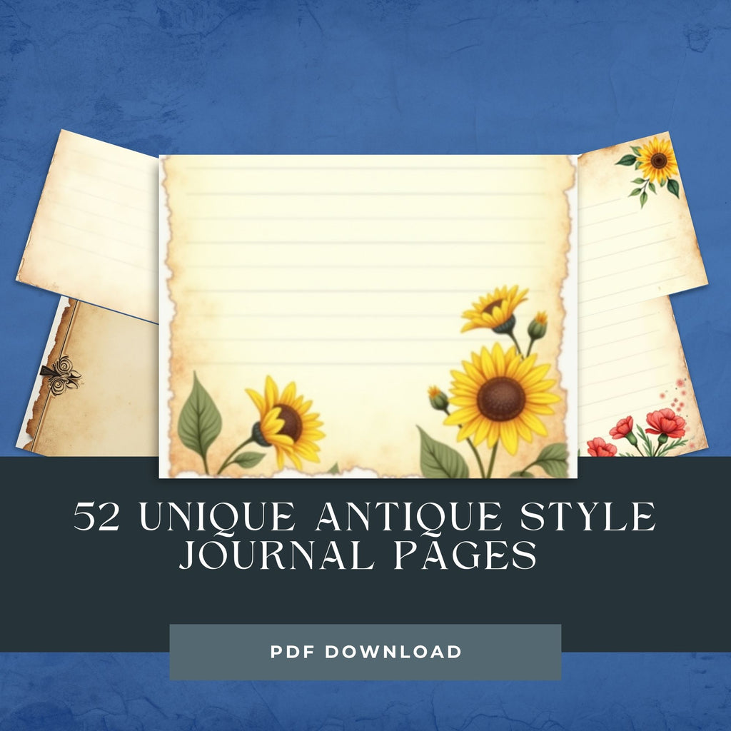 Printable Junk Journal Pages -Antique Style 6x9