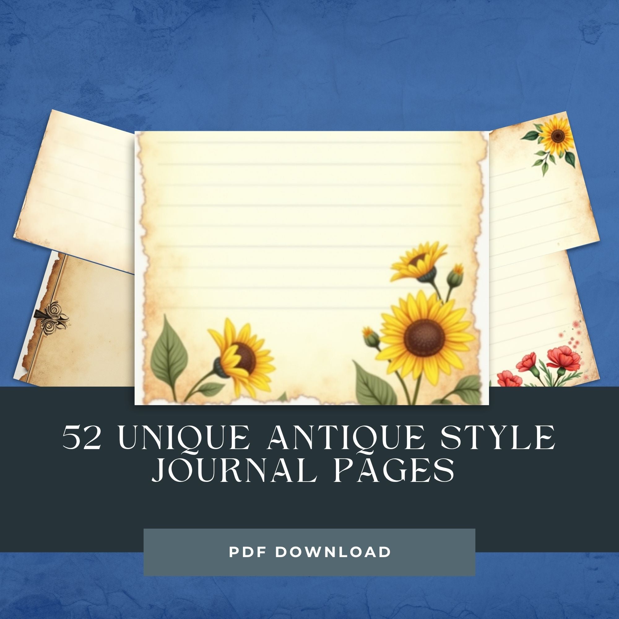 Printable Junk Journal Pages -Antique Style 6x9