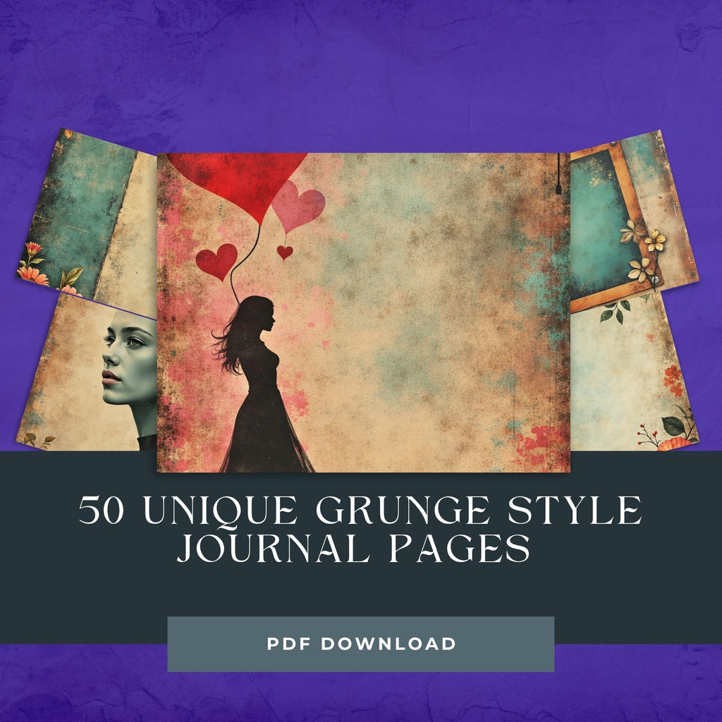 Printable Junk Journal Pages - Grunge Style 8.5x11