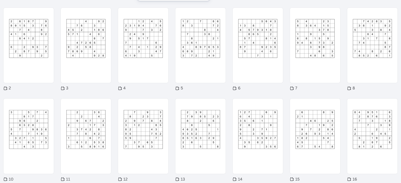 50 Sudoku Puzzles