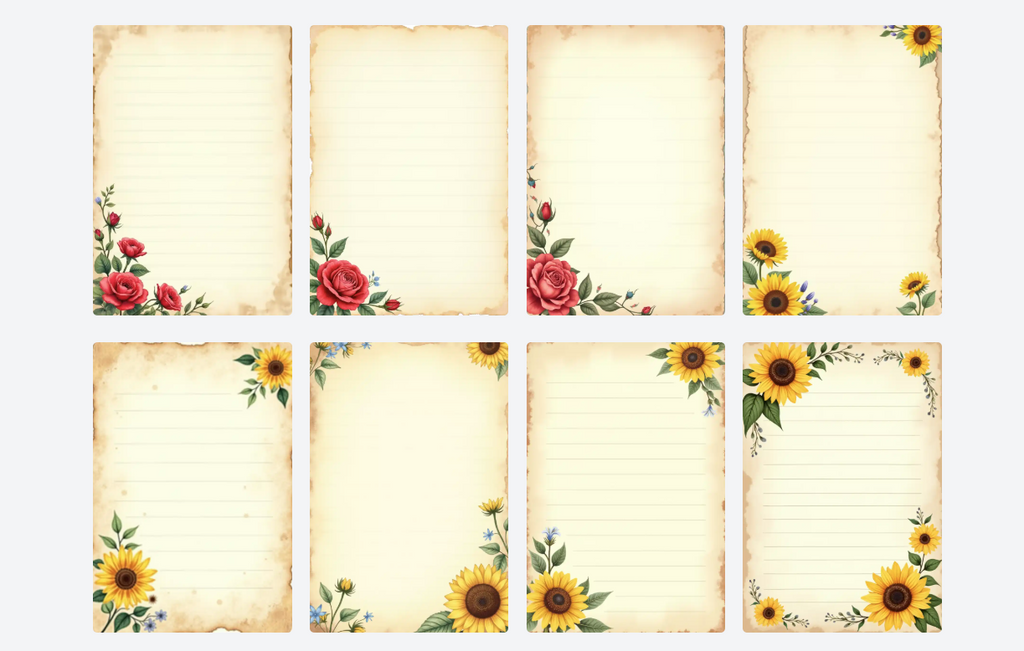 Printable Junk Journal Pages -Antique Style 6x9