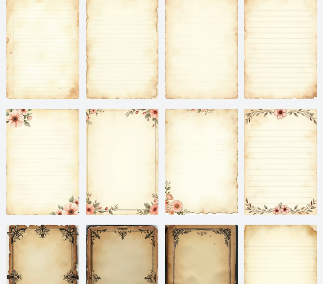 Printable Junk Journal Pages -Antique Style 6x9