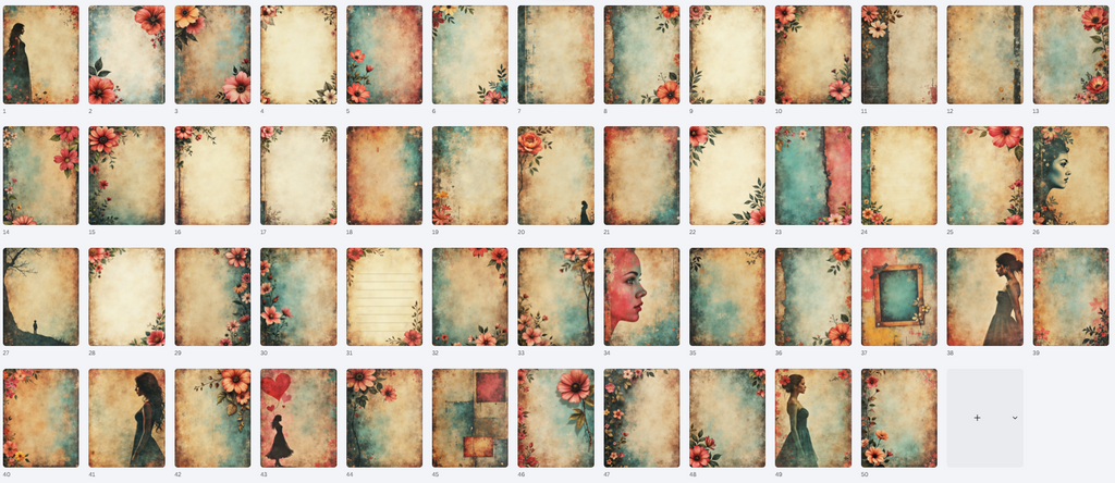 Printable Junk Journal Pages - Grunge Style 8.5x11