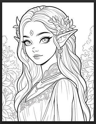300 Princess Elf Coloring Pages