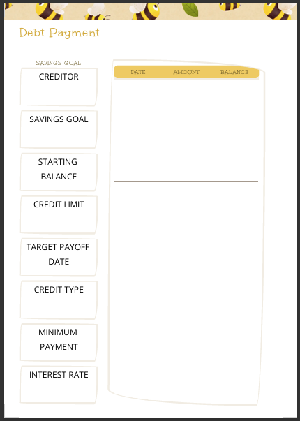 48 Pages Printable Planner -Honey Bees