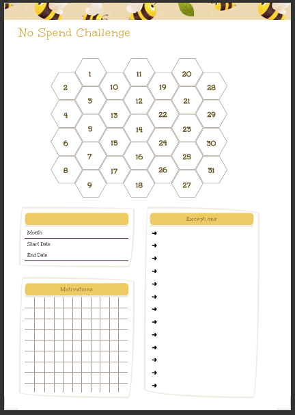 48 Pages Printable Planner -Honey Bees