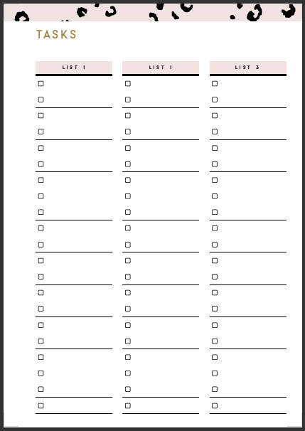 48 Pages Printable Planner -Pink Cheetah