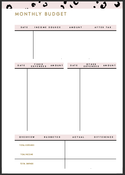 48 Pages Printable Planner -Pink Cheetah
