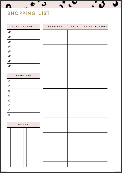48 Pages Printable Planner -Pink Cheetah
