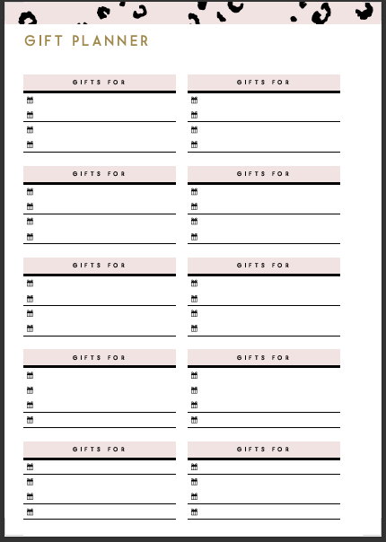 48 Pages Printable Planner -Pink Cheetah